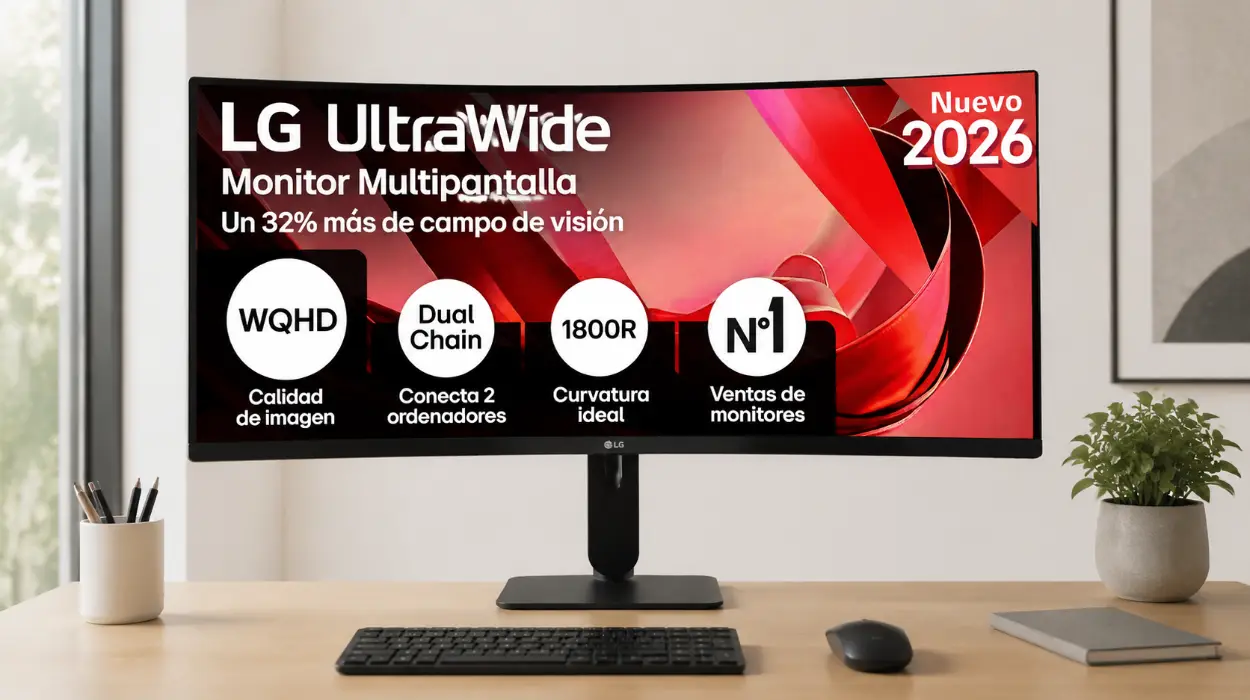 Monitor LG UltraWide 34U601B-B de 34″, curvo y WQHD por sólo 199€ con envío gratis (-13%)
