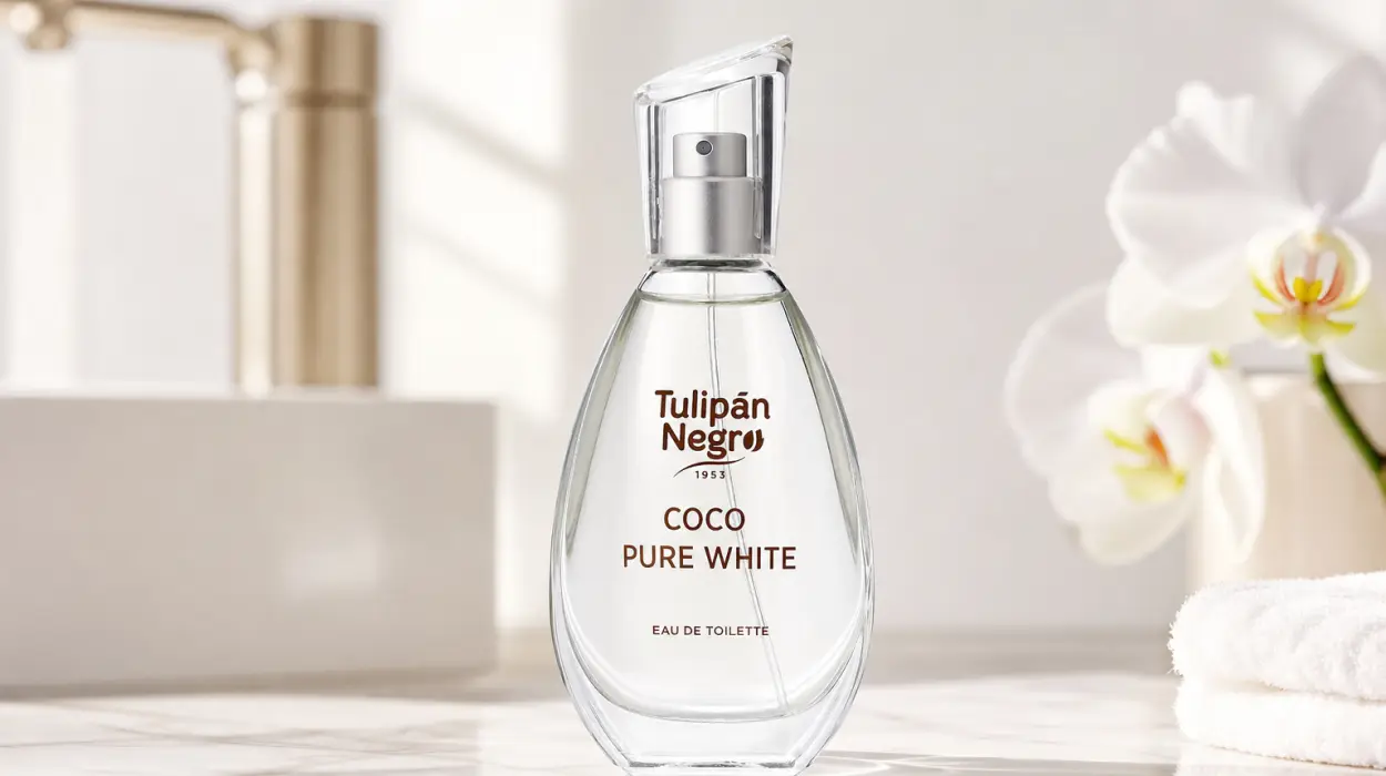 Agua de Colonia Tulipán Negro Coco Pure White dulce y tropical de 50 ml por sólo 3,66€ (-38%)
