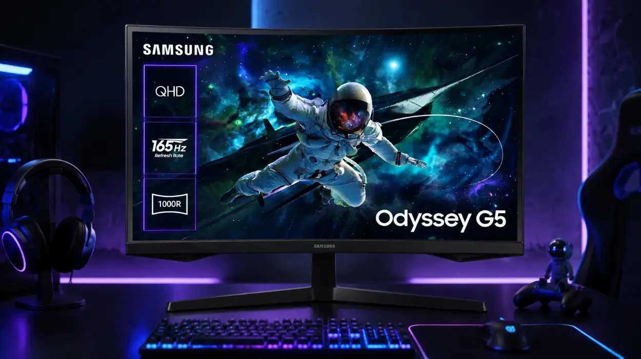 Chollo Monitor curvo gaming Samsung Odyssey G5 de 27″ WQHD por sólo 149€ con envío gratis (-6%)