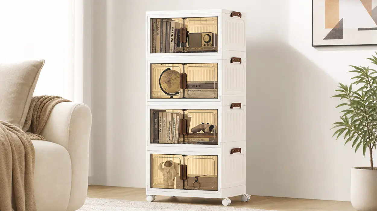 Organizador Songmics RLB450WZ01 de 4 niveles con ruedas y puertas magnéticas por sólo 29,99€ con envío gratis (-25%)