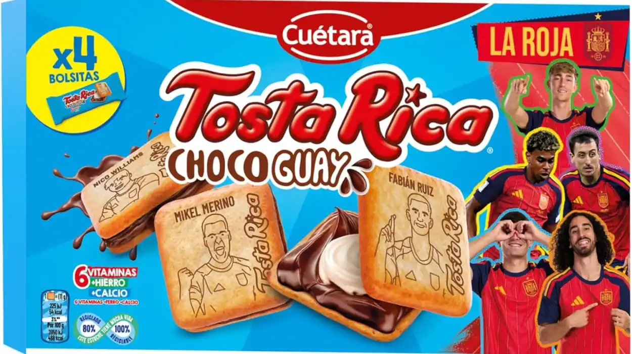 Pack x2 Galletas Cuétara Tosta Rica Chocoguay rellenas de crema de leche y cacao con descuento por sólo 3,19€ (-33%)