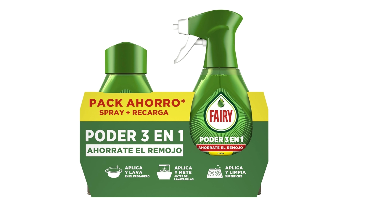 Chollo Pack x2 Fairy Poder 3 en 1 sin remojo de 500 ml por sólo 6,78€ (-25%) ¡3,39€ cada uno!