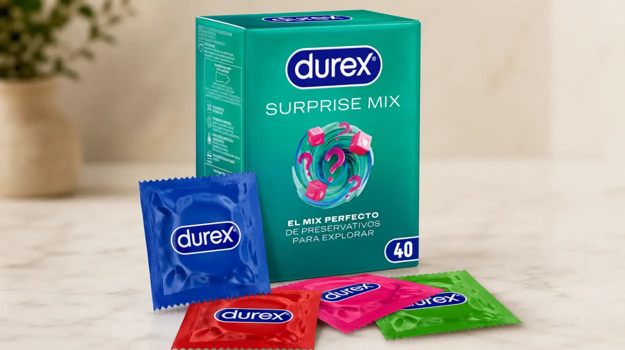Pack de 40 preservativos Durex Surprise Mix con formas y texturas variadas por sólo 16,70€ (-38%)