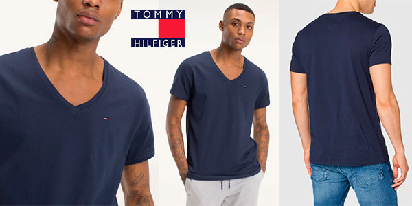 Chollo Camiseta Tommy Jeans con cuello de pico para hombre por sólo 16,48€ (-45%)