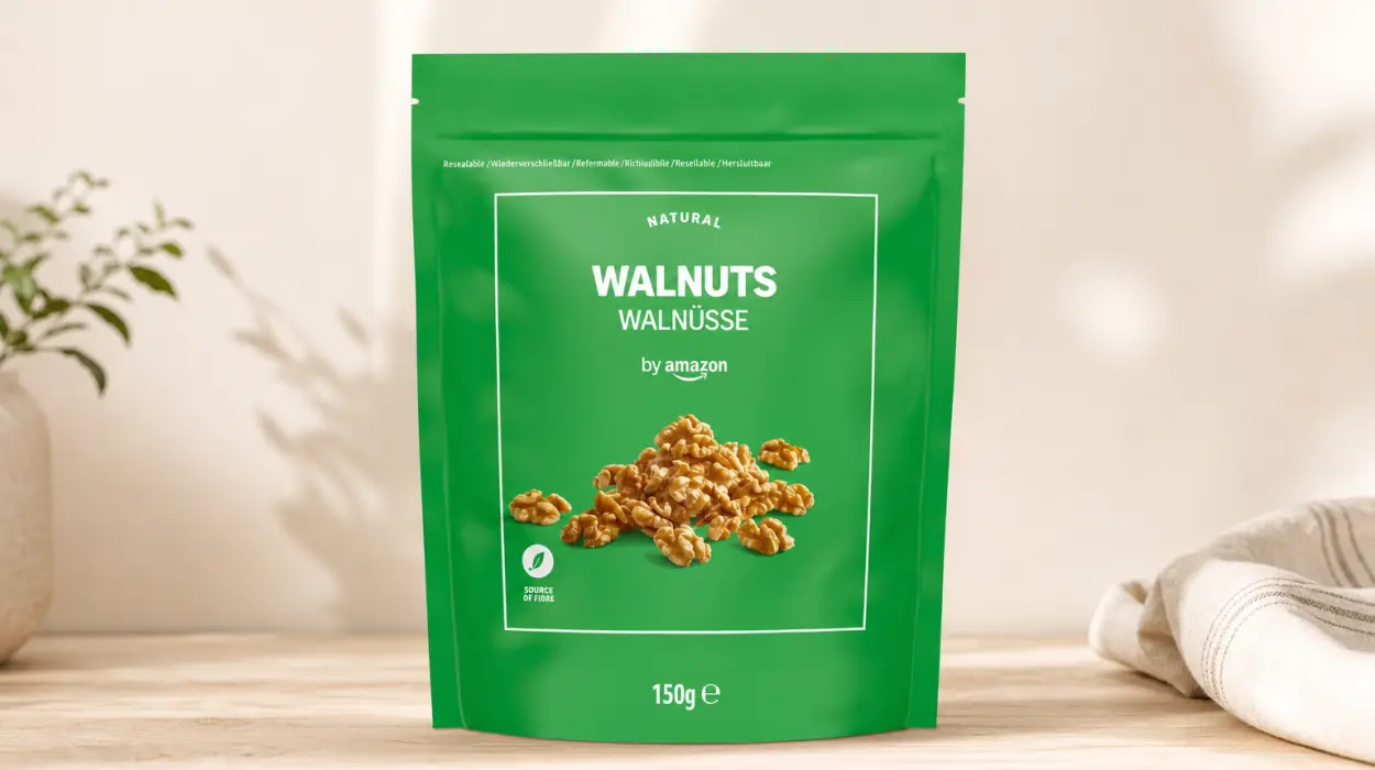 Pack x7 paquetes de Nueces by Amazon de 150 g por sólo 13,21€ (-16%)