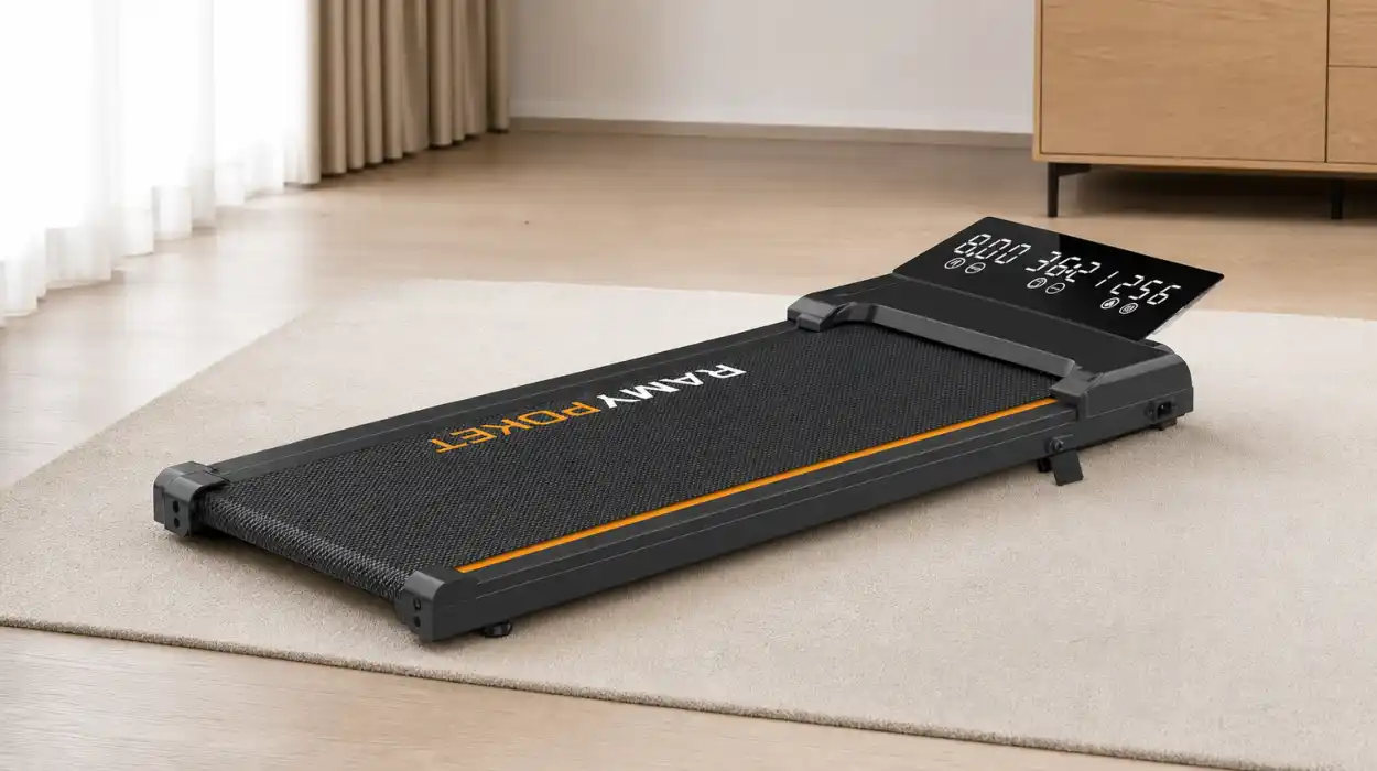 Cinta de correr Ramypoket plegable con inclinación del 9% y velocidad de 8 km/h por sólo 60,73€ con cupón y envío gratis (-71%)