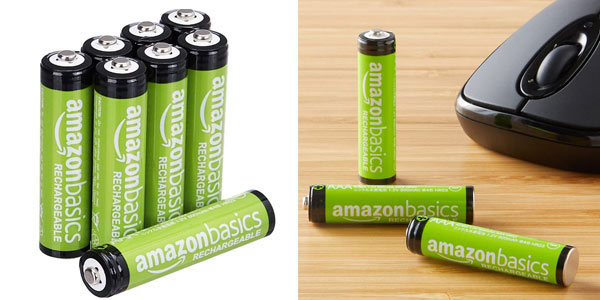 Chollazo Pack x8 pilas recargables AmazonBasics AAA de 800 mAh por sólo 8,30€ (-10%) ¡Calidad Top!