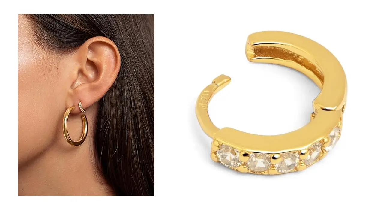 Este pendiente suelto Singularu Aro Cleo de plata de ley bañado en oro es perfecto para completar un conjunto elegante por menos de 10€