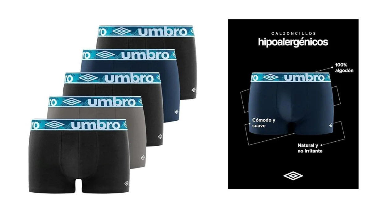 Estos calzoncillos boxer Umbro se agotarán en minutos: comodidad 100% algodón a un precio mínimo