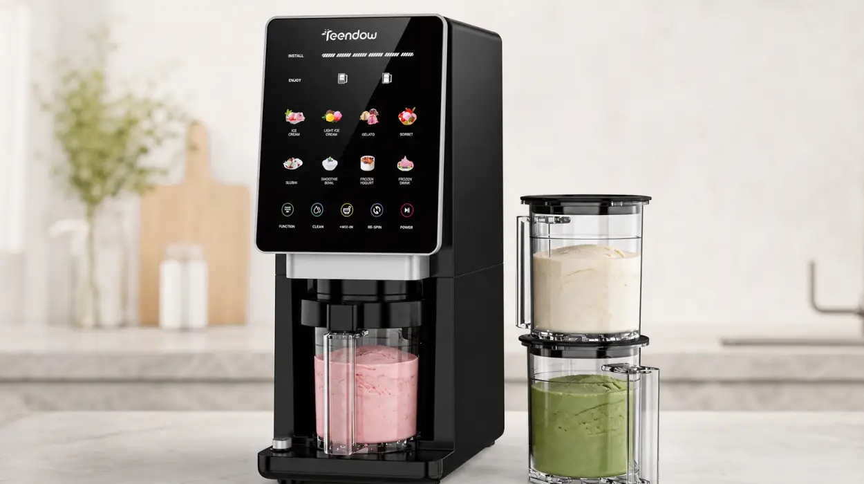 Máquina para hacer helados Teendow con 8 programas y autolimpieza por sólo 71,29€ con cupón y envío gratis (-71%)