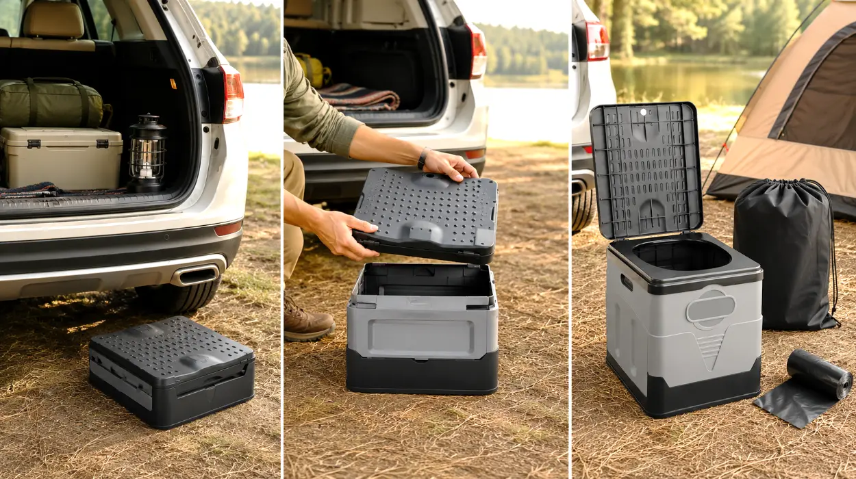 Este inodoro portátil plegable es una solución práctica para viajes en coche, escapadas y noches de camping por sólo 15,15€ con cupón y envío gratis (-65%)