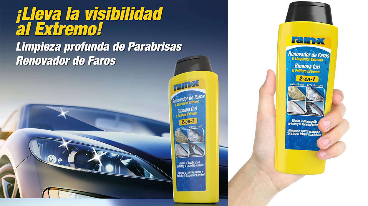 Chollo Restaurador de faros Rain-X para el coche de 325 ml por sólo 8,03€ (-19%)
