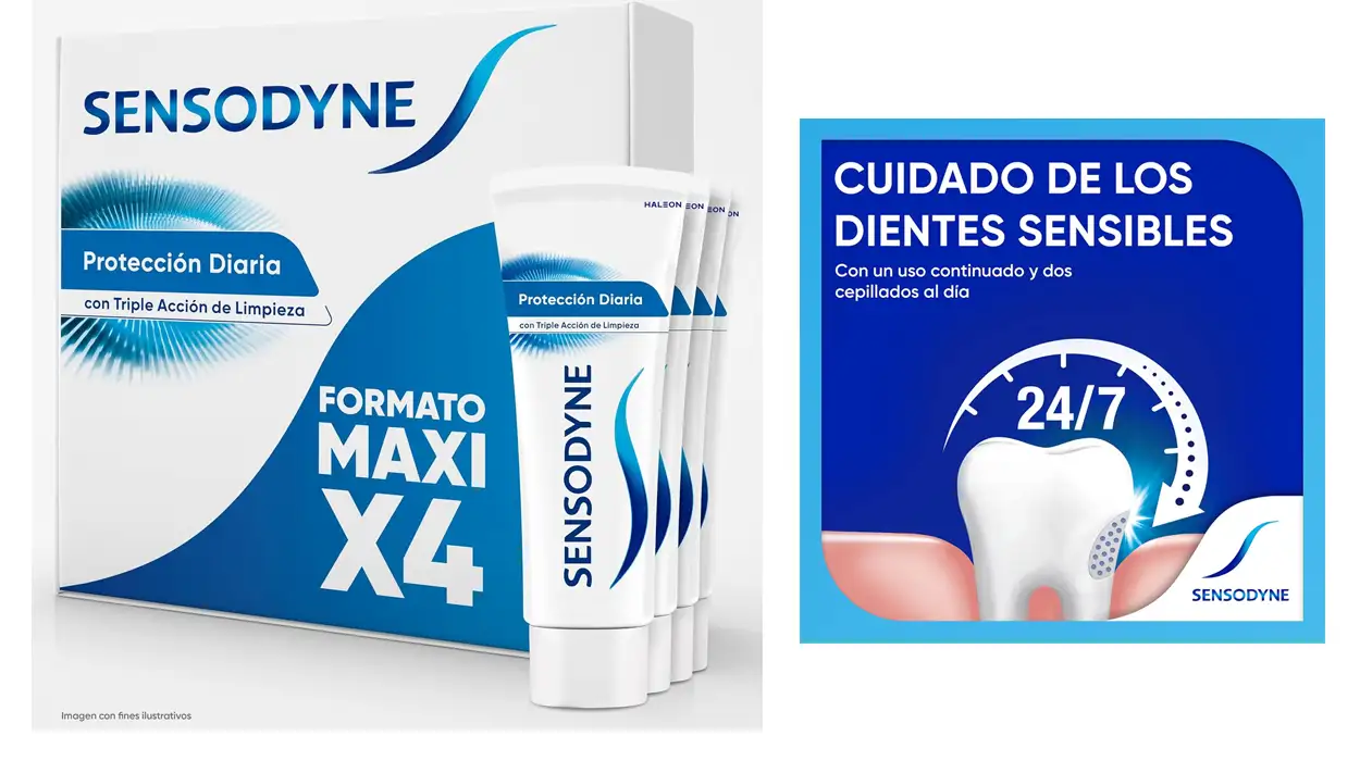 Chollo Pack x4 Pasta de dientes Sensodyne Protección Diaria de 75 ml por sólo 11,86€ (-25%) ¡2,97€ cada una!