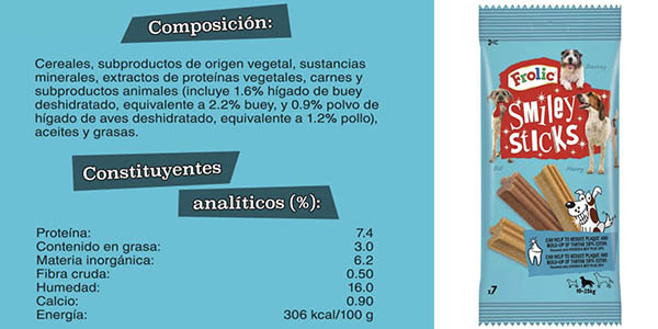 Chollo Pack x10 Sticks dentales Frolic Smiley para perros por sólo 14,99€ (16% de descuento)