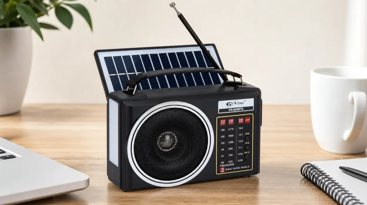 Radio portátil AM/FM/SW Bluetooth con panel solar, luz LED y reproductor MP3 por sólo 17,99€ (-40%)
