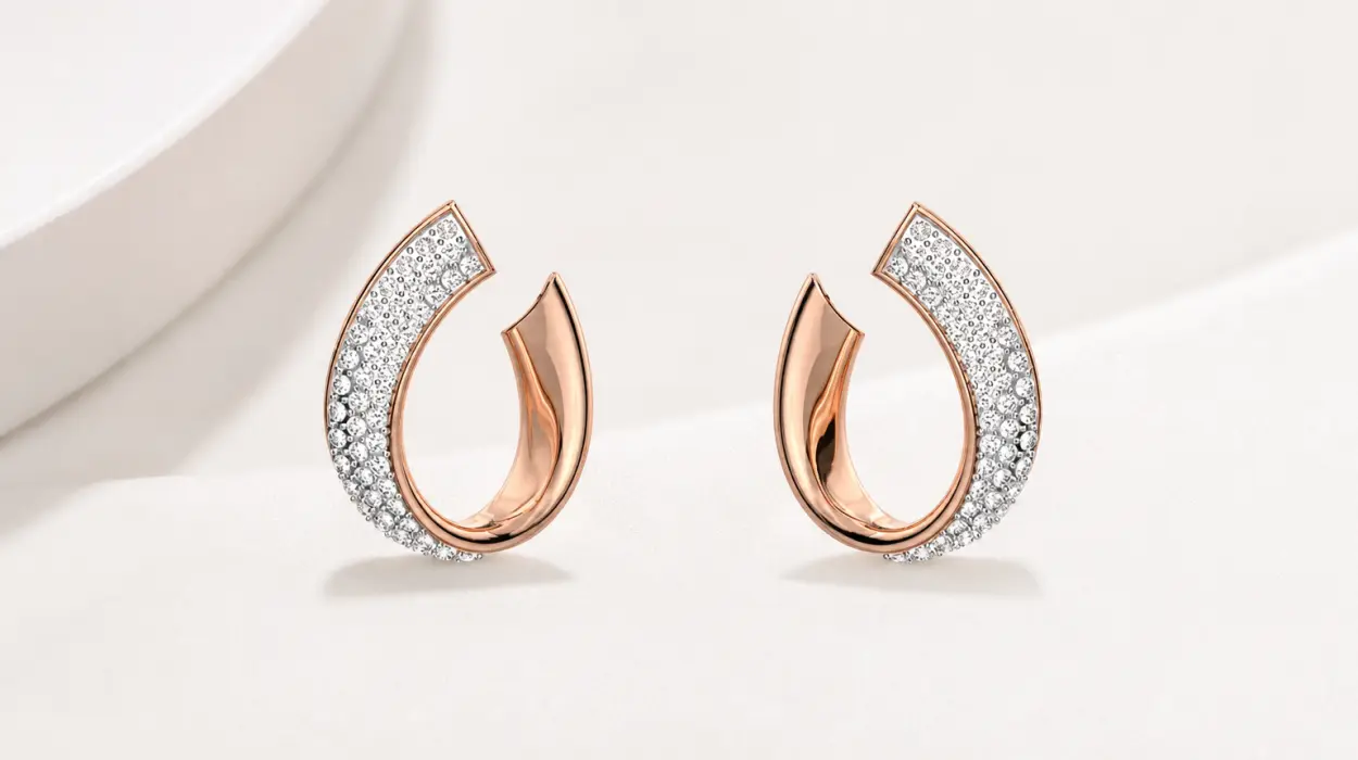 Pendientes de aro Swarovski Exist pequeños con baño en tono oro rosa por sólo 56,99€ con envío gratis (-40%)