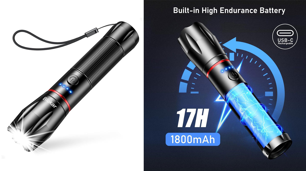 Chollo Linterna LED Blukar recargable y con 5 modos por sólo 10,57€ (-41%)