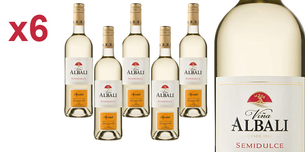 Chollo Pack x6 Viña Albali vino blanco semidulce por sólo 14,87€ (17% de descuento)