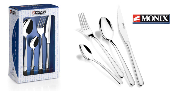 Chollo Set de 24 Cubiertos Monix Pisa de acero inoxidable por sólo 26,79€ (29% de descuento)