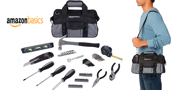 Chollazo Juego de herramientas Amazon Basics de 65 piezas básicas con bolsa de transporte por sólo 19,37€