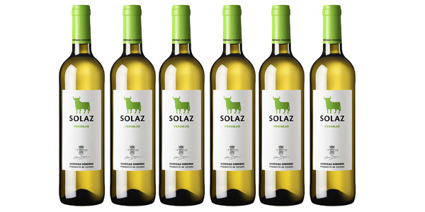Chollo Pack x6 botellas Vino Solaz Blanco 100% Verdejo de 750 ml por sólo 19,49€ (-18%) ¡A 3,25€ la botella!