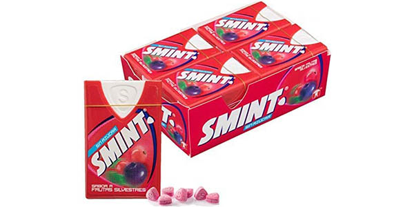 Chollazo Pack de 12 latas de caramelos Smint Frutas del Bosque (8 gr) por sólo 10,90€ (-45%) ¡A 0,99€ la unidad!
