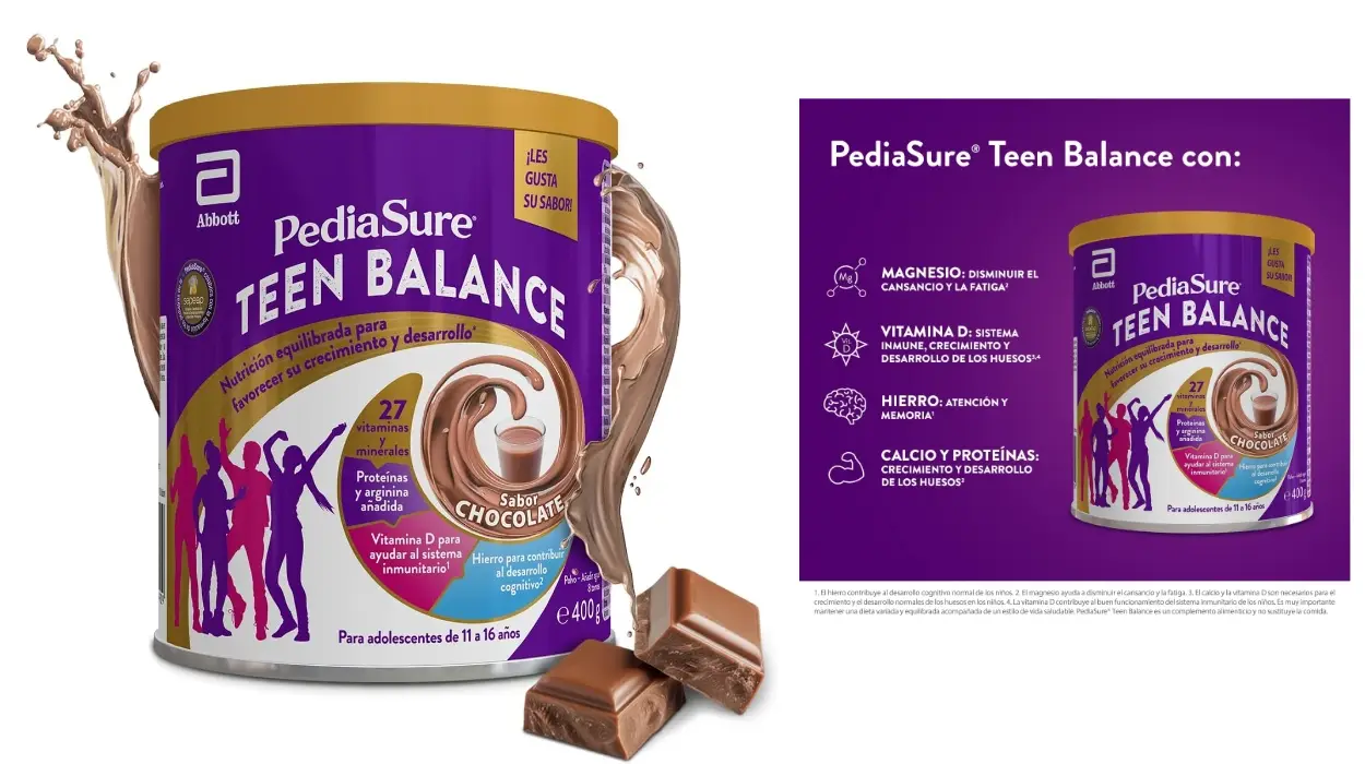 Suplemento para adolescentes PediaSure Teen Balance con hierro, vitamina D y sabor chocolate por sólo 13€ (25% de descuento)