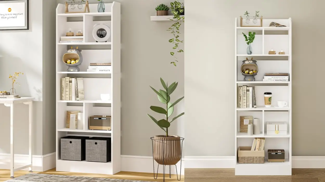 Hogar organizado con la librería Hzuaneri: 6 niveles, diseño minimalista y capacidad versátil por sólo 49,99€ (-38%)