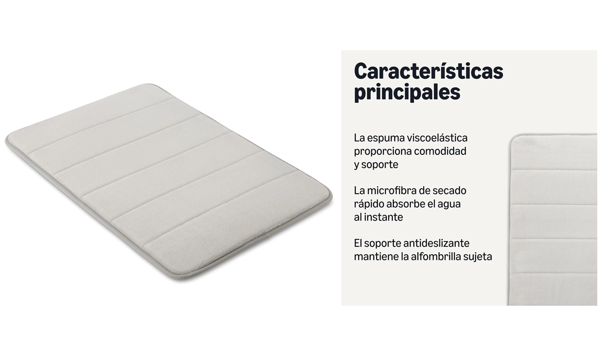 Chollo Alfombra de baño antideslizante Amazon Basics de espuma viscoelástica por sólo 8,13€