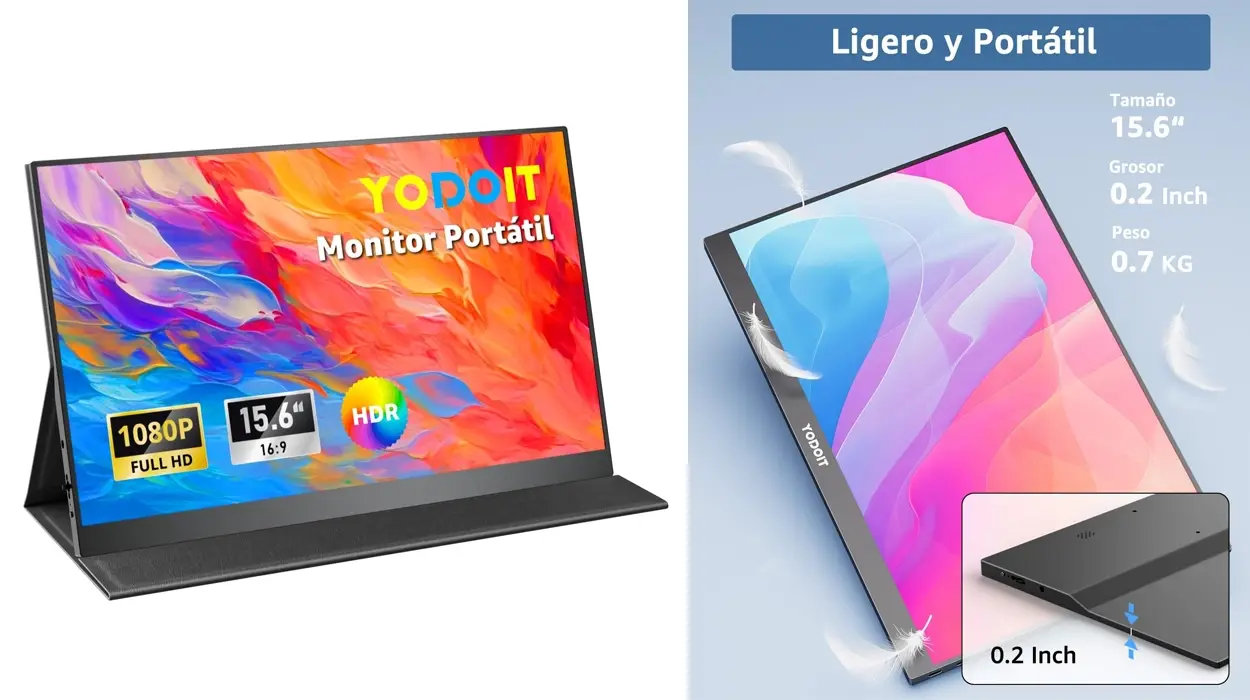 Chollo monitor portátil Yodoit de 15,6” IPS por sólo 63,17€ con envío gratis (-10%)