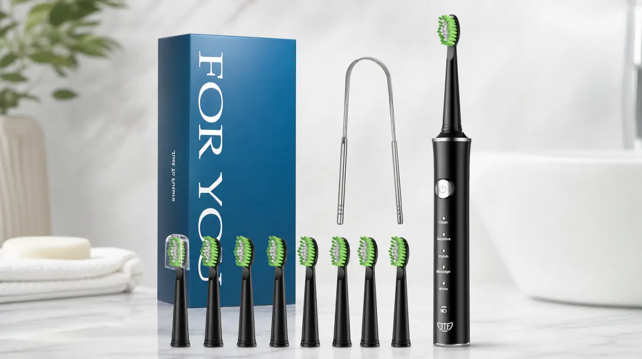 Cepillo de dientes eléctrico sónico JTF con 8 cabezales y 5 modos por sólo 9,99€ (-47%)