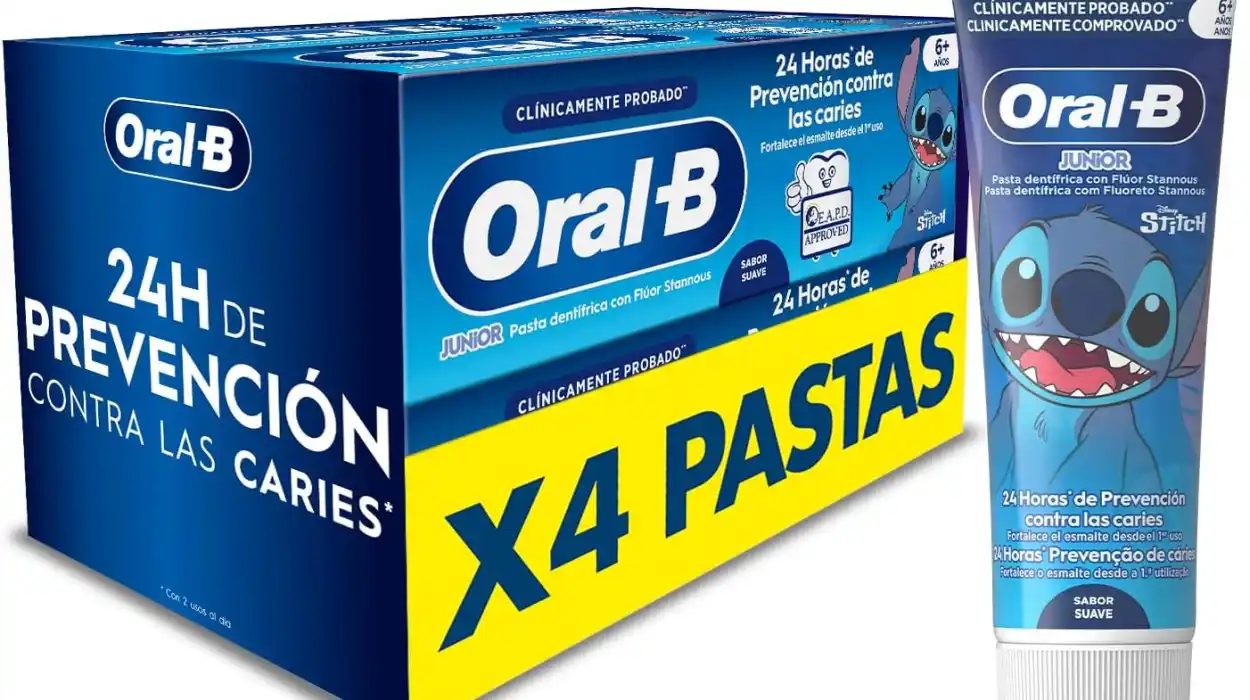 Pack x4 Pasta de dientes Oral-B Junior para niños por sólo 4,87€ (-48%)