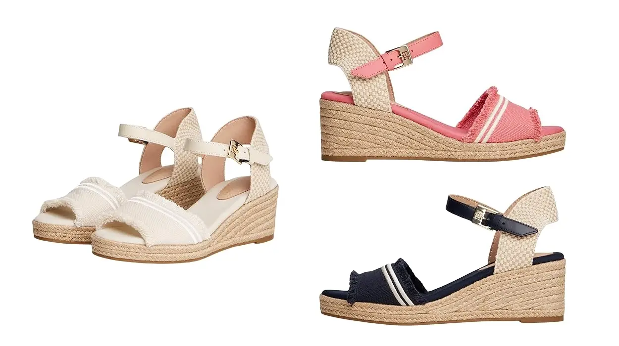 Rebajón gordo en estas sandalias de lona con cuña Tommy Hilfiger para mujer (-49%)