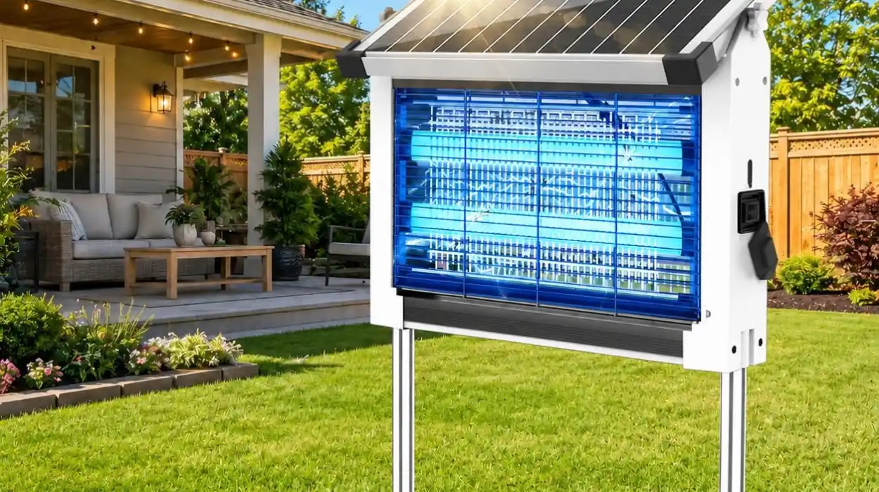Lámpara antimosquitos solar Dnenellr con rejilla de 4500V para exterior por sólo 37,99€ con envío gratis (-46%)