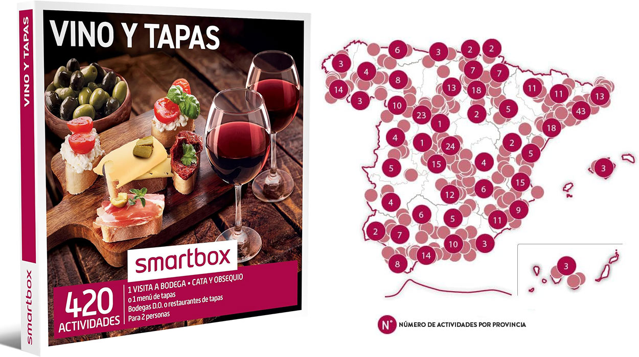 Chollo Smartbox Vino y Tapas para solucionar regalos de última hora por sólo 17,96€