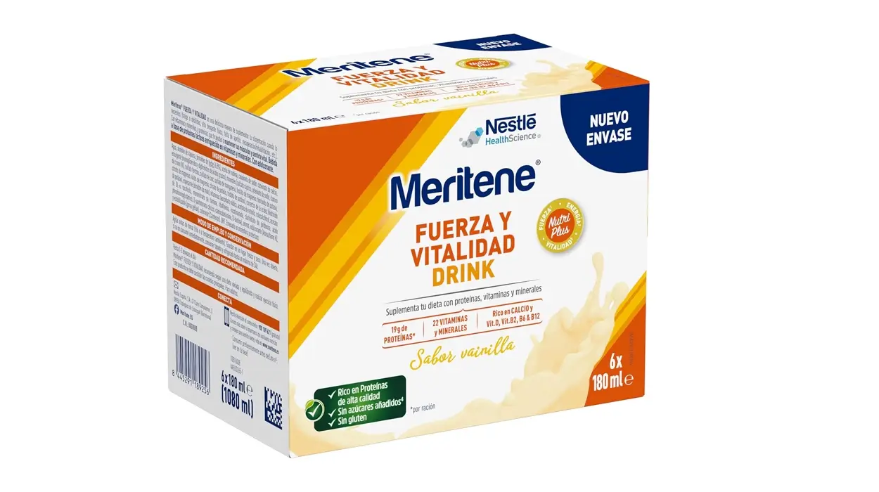 Chollo Pack x6 Batidos Meritene Fuerza y Vitalidad de 180 ml por sólo 11,75€ (-17%)