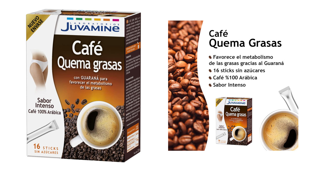 Chollo Juvamine café quema grasas (16 sticks) por sólo 6,99€ (17% de descuento)