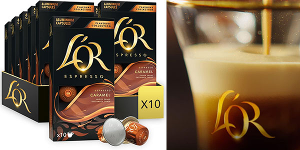 Chollo Pack de 100 cápsulas de café L’Or Espresso de caramelo compatibles con Nespresso por sólo 31,46€ con envío gratis (-28%)