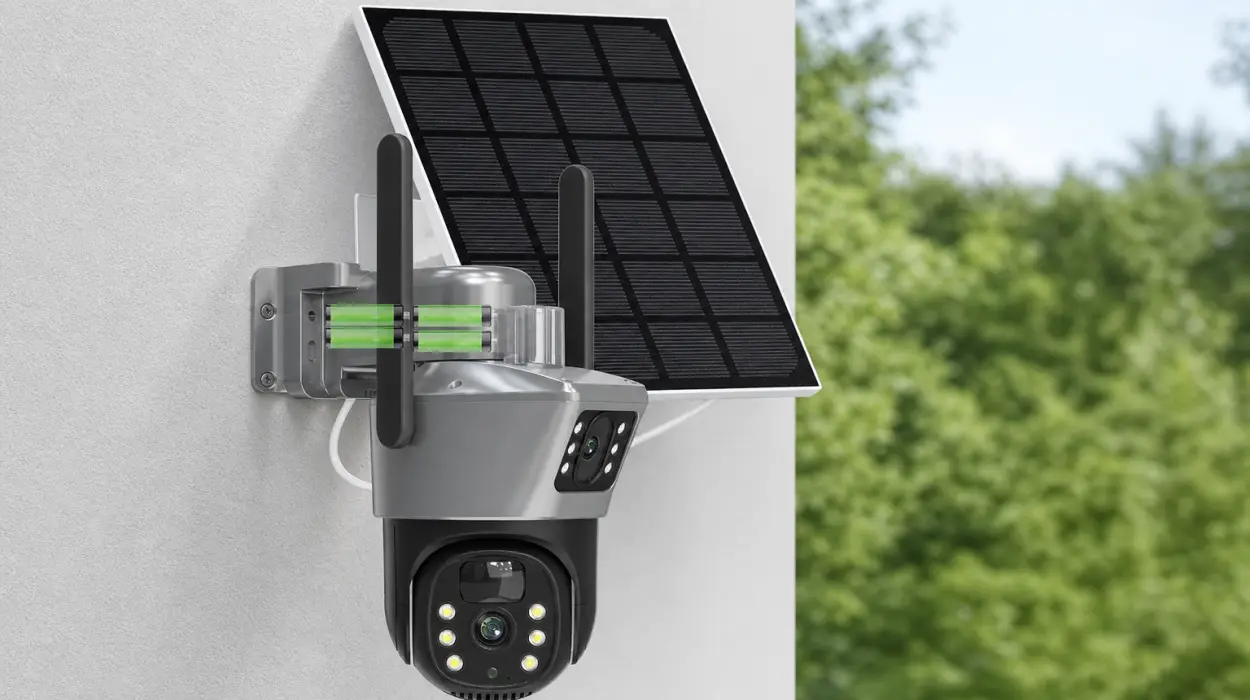 Vigilancia exterior sin cables: cámara solar WiFi 4K PTZ de doble lente y doble pantalla por sólo 34,95€ con cupón y envío gratis (-59%)