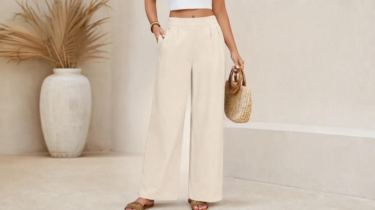 Pantalones de verano ligeros, con cintura elástica y corte amplio para mujer por sólo 9,99€ (-50%)
