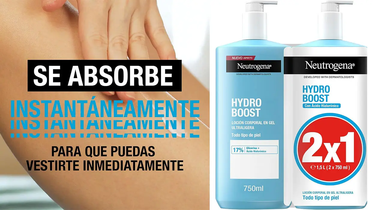 Chollo Pack x2 Loción corporal Neutrogena Hydro Boost con ácido hialurónico de 750 ml por sólo 14,99€ (-40%)