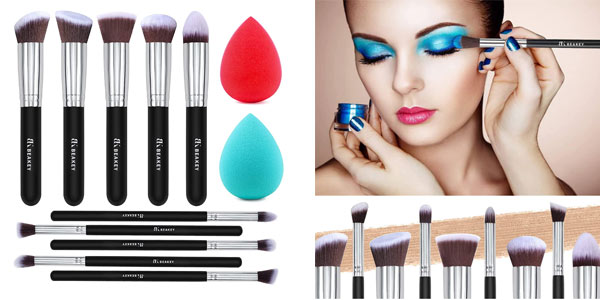 Chollazo Set de 10 Brochas de maquillaje + 2 esponjas Beakey por sólo 9,02€ (25% de descuento)