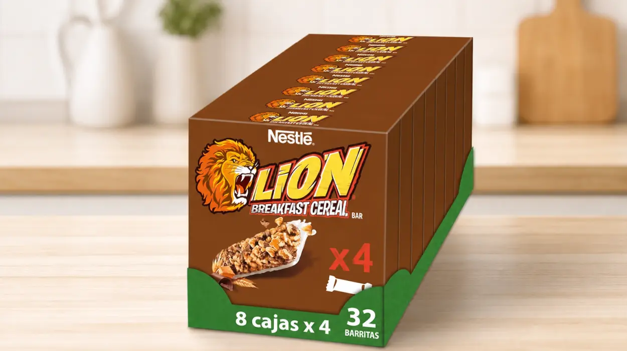 Pack x32 barritas Nestlé Lion de 25 g con chocolate y caramelo por sólo 10,45€ (-34%)