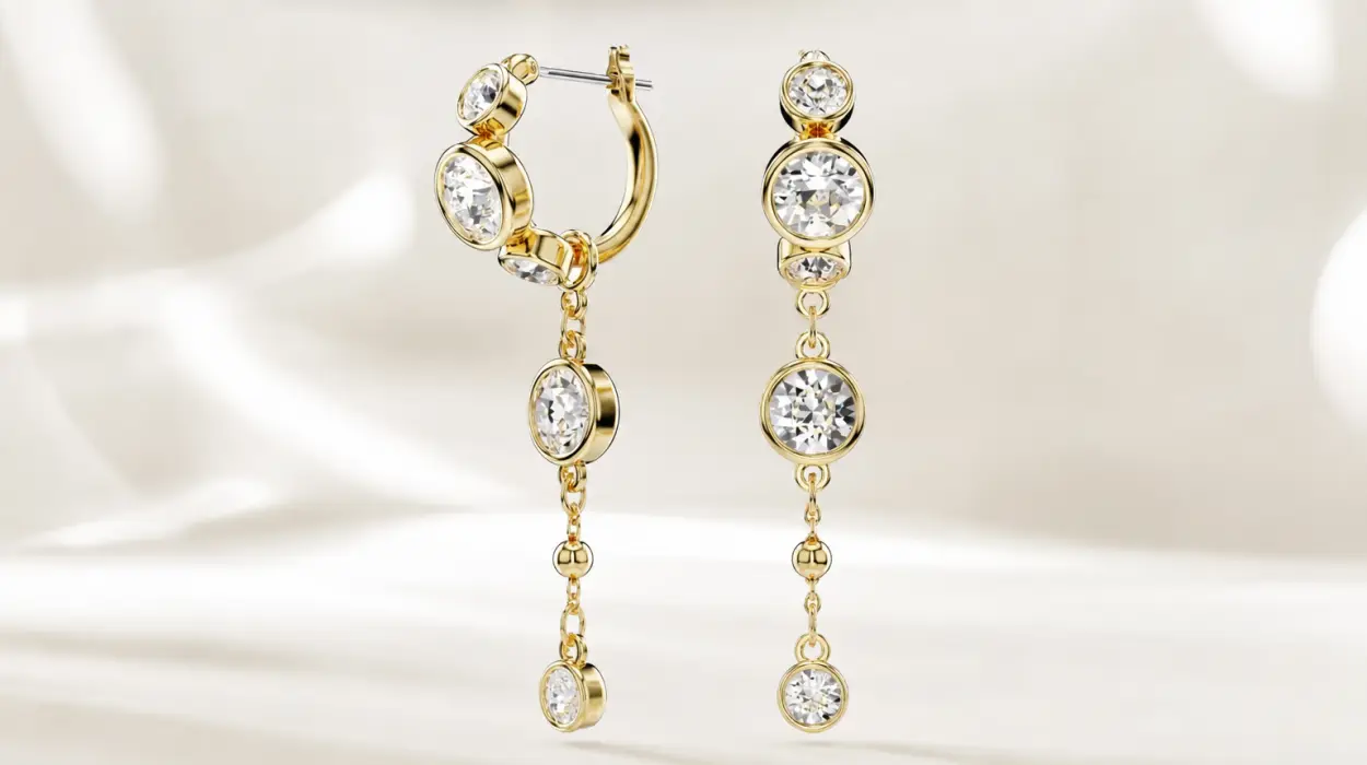 Pendientes Swarovski Imber con cadena desmontable y cristales por sólo 92,20€ con envío gratis (-42%)