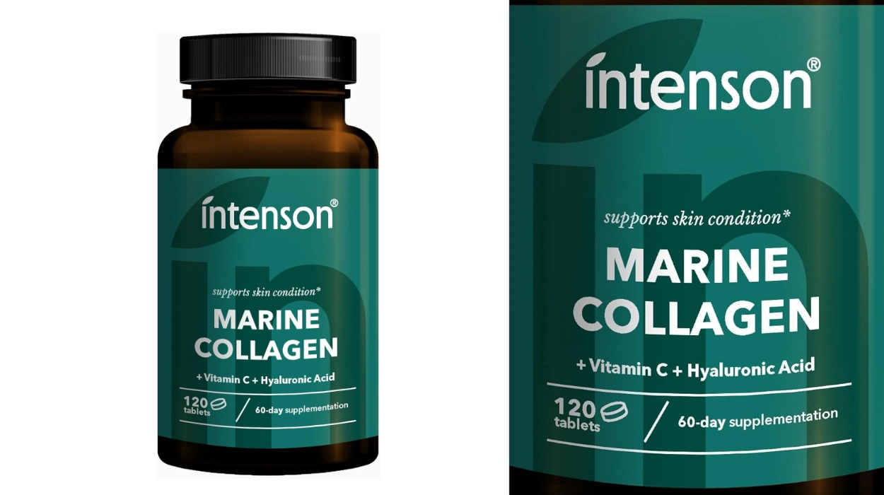Suplemento 3 en 1: colágeno Intenson Marine con vitamina C e hidratación extra para 60 días por sólo 6,19€ (18% de descuento)