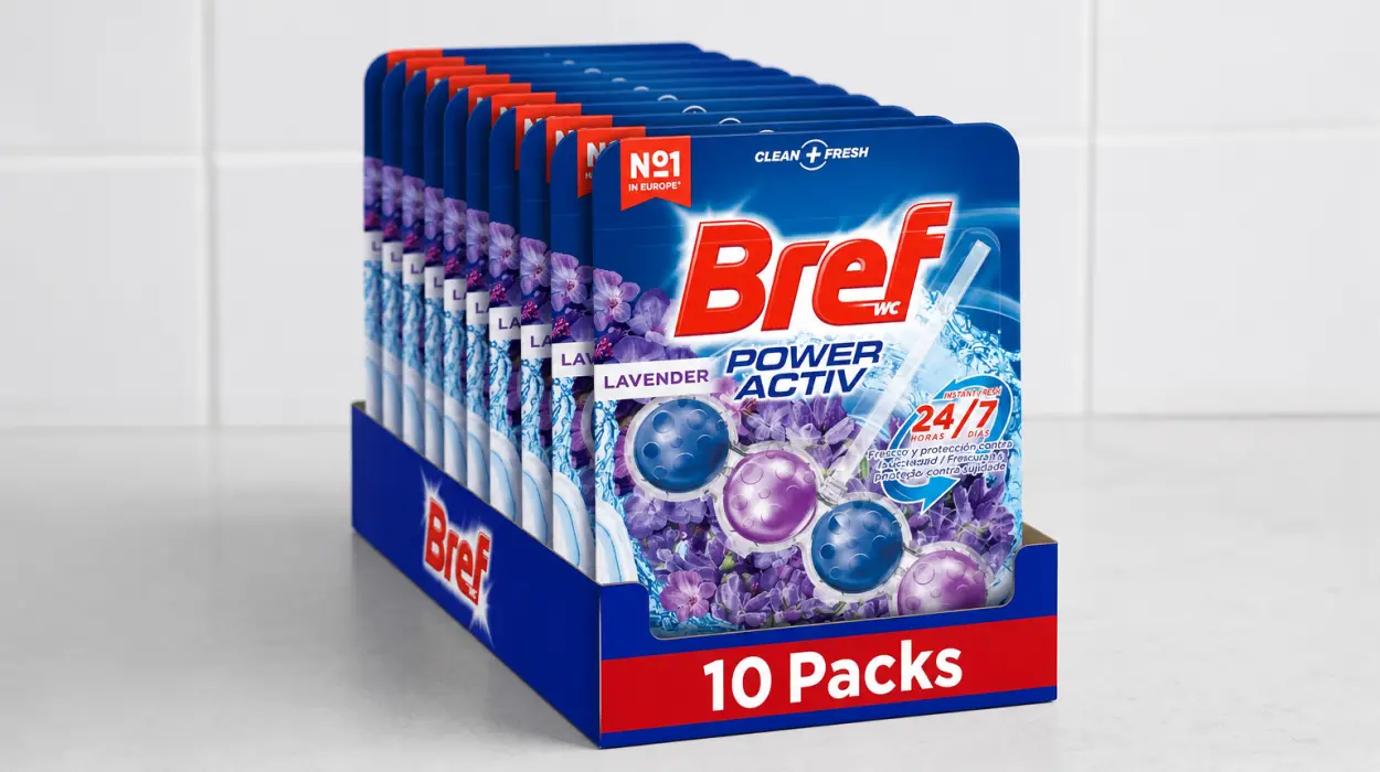 Pack x10 Cestas WC Bref Power Activ con aroma de lavanda y acción antical por sólo 10,67€ (-15%)