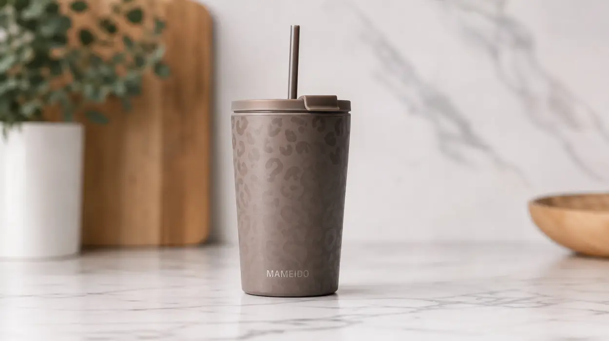 Termo MAMEIDO para café con pajita de 700 ml por sólo 16,48€ (-50%)