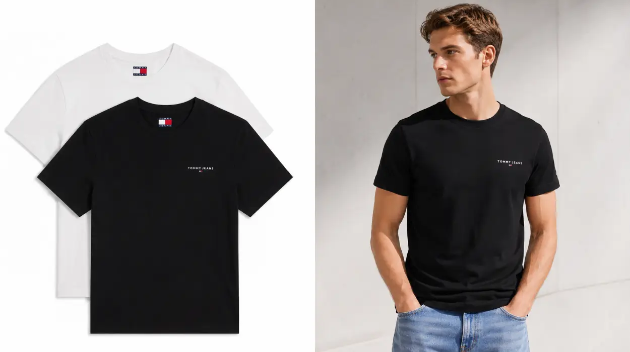 Pack de 2 camisetas Tommy Jeans slim de manga corta para hombre por sólo 26,95€ (-51%)