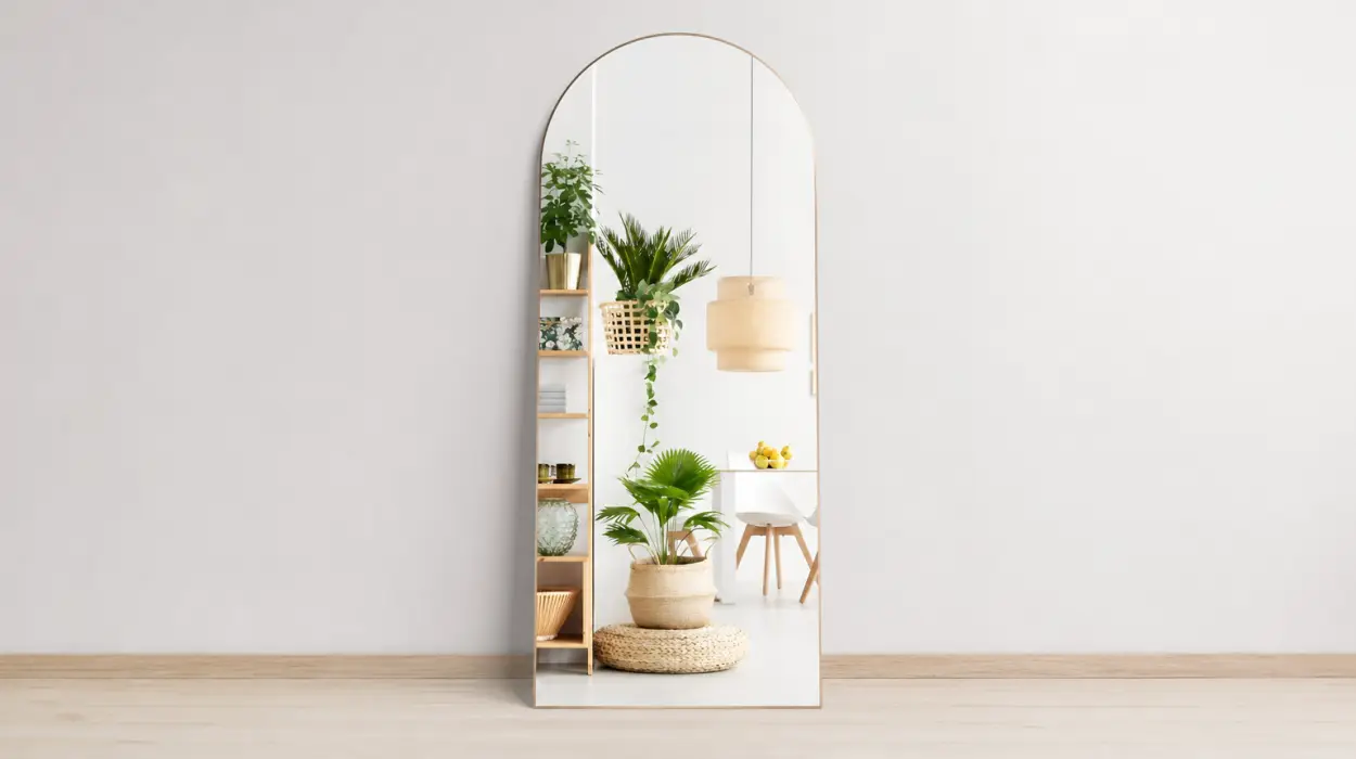 Espejo de pie de cuerpo entero arqueado de 165 x 60 cm por sólo 59,99€ con envío gratis (-33%)