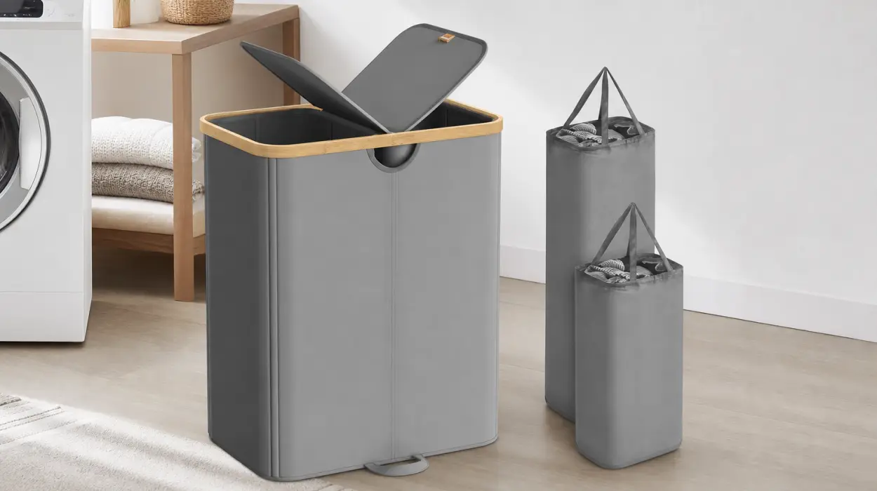 Cesto de ropa sucia Songmics de 150 L con 2 compartimentos por sólo 21,64€ (-28%)